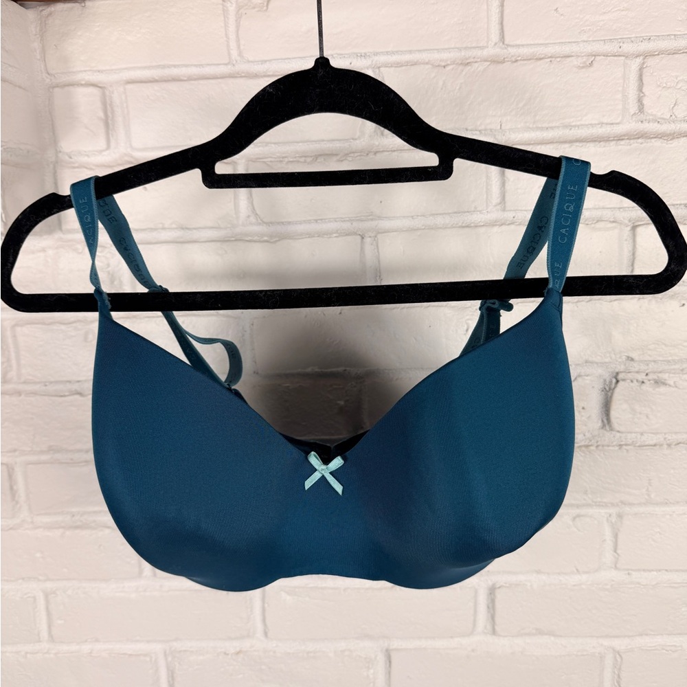 Cacique Smooth Lightly Lined Underwire Bra Teal Blue 38F